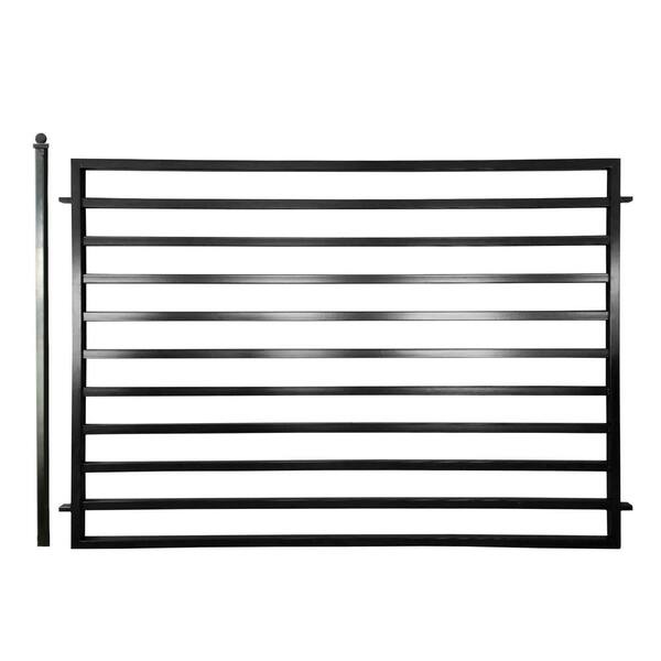 ALEKO 8 ft. x 5 ft. Milan Style Security Fence Panels Steel Fence Kit 2-Panel Gate Fence