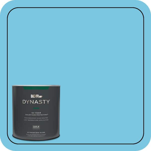 BEHR DYNASTY 1 qt. #530B-4 Bliss Blue Semi-Gloss Enamel Exterior Stain-Blocking Paint & Primer