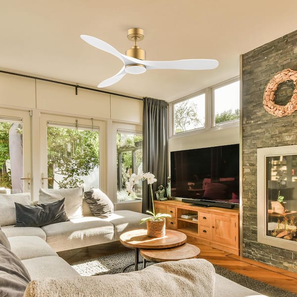 52 in.Smart Outdoor Indoor Gold Standard Downrod Mount Ceiling Fans with LED Lights and Remote, Control with Alexa APP