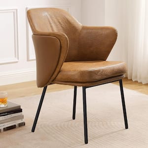 MIA Brown Fabric Accent Arm Chair