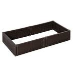 Outsunny 48 in. x 24 in. x 8 in. Brown Plastic Raised Garden Bed Kit ...