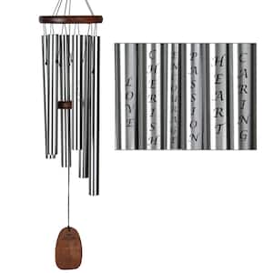 Signature Collection, Affirmation Chime, 25 in. Love Silver Wind Chime AFLSB