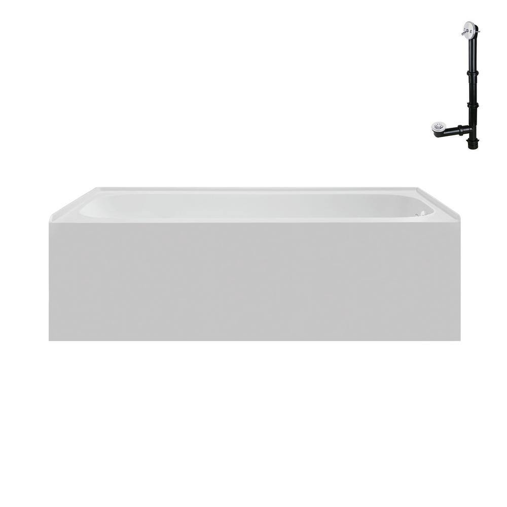 66" Glossy White Acrylic Right-Hand Drain Alcove Bathtub