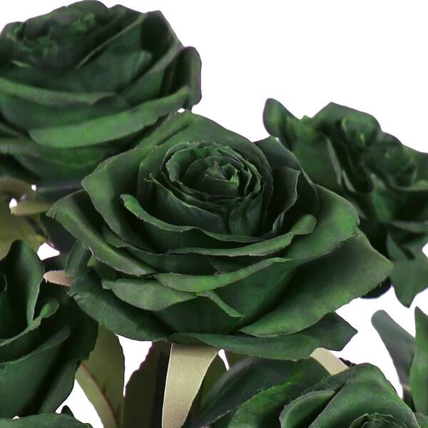 Hunter Green Silk Flowers