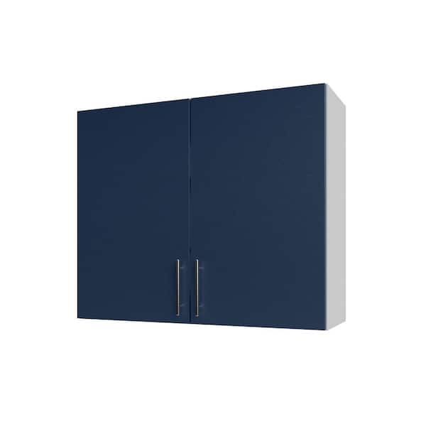 Miami Weatherboard 36 in. X 12 in. X 30 in Outdoor Wall Cabinet in Sapphire Blue Matte