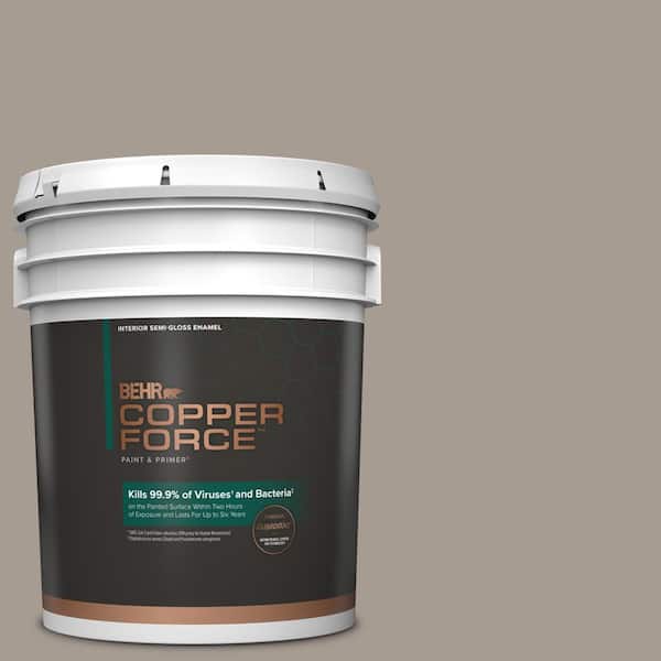 COPPER FORCE 5 gal. #N200-4 Rustic Taupe Semi-Gloss Enamel Virucidal and Antibacterial Interior Paint & Primer