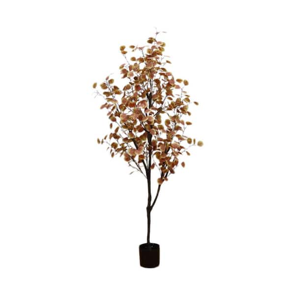 Unbranded 5.9 ft. Artificial Fall Eucalyptus Tree, Tree Fake Plant In Pot, Realistic Fall Leaf Autumn Leaves Decorations