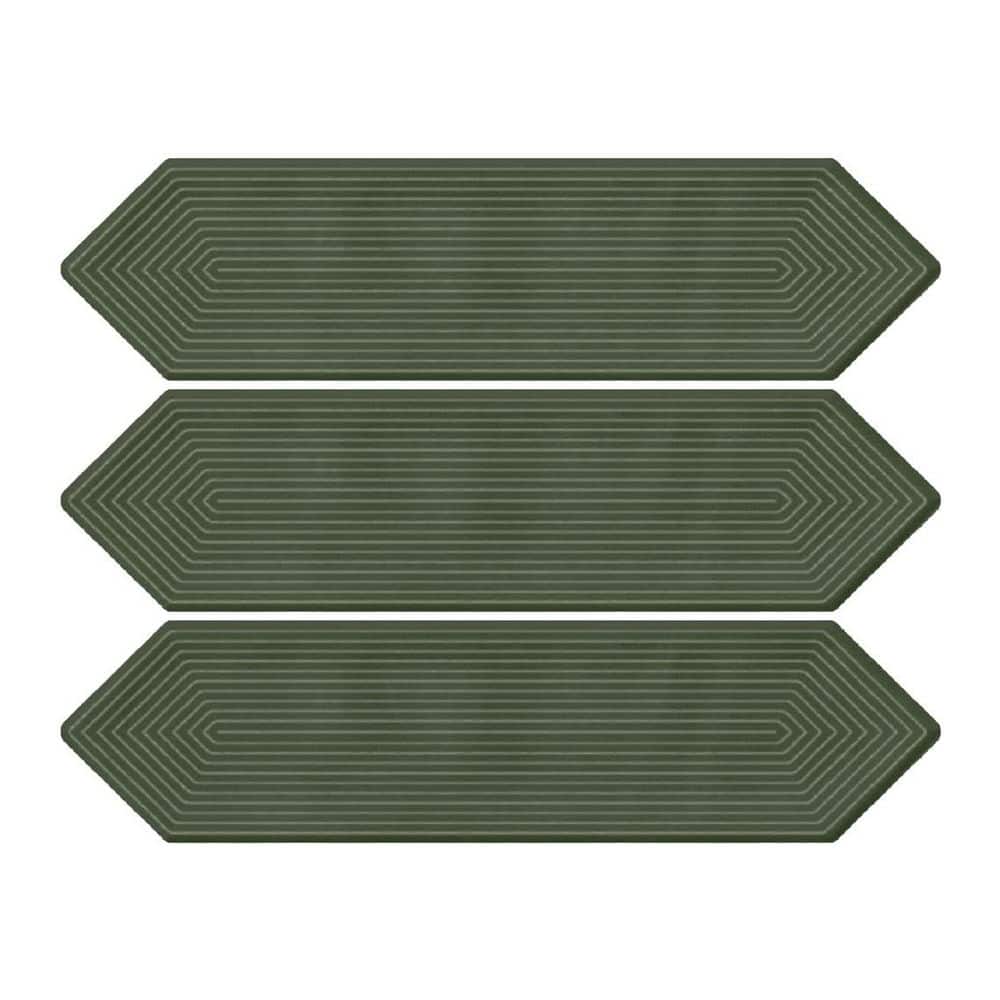 Glossy Ceramic Decor Picket Hexagon Subway 3 in. x 12 in. Wall Tile - Emerald Green (20-Tile Pieces, 5 sq. ft./Case) price history on PriceWatchPro