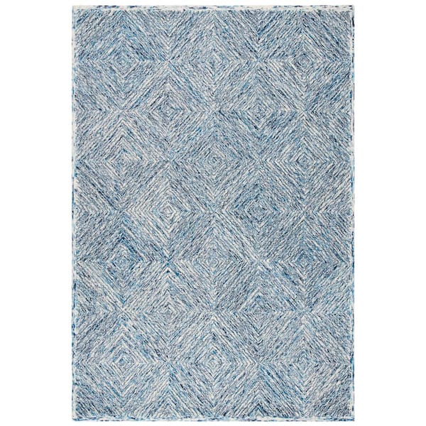 SAFAVIEH Capri Ivory/Blue 6 ft. x 9 ft. Geometric Diamond Area Rug
