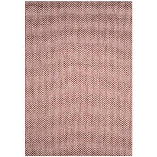 SAFAVIEH Courtyard Rust/Light Gray 7 ft. x 10 ft. Solid Indoor/Outdoor Patio  Area Rug