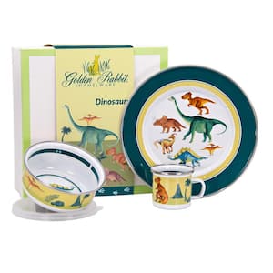 3-Piece Dinosaurs Feeding Set with Plate Bowl and Mug