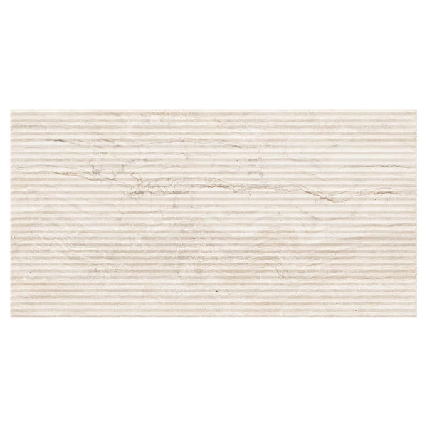 Spanish Marmol Porcelain 12 in. x 24 in. x 9mm Wall Tile Pallet - Deco Ivory (25 PCS, 53.8 sq. ft.)