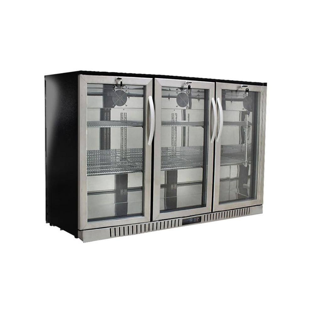 BODEGA 53 in. 11.4 cu. ft. Single Zone 328-Cans Beverage Cooler Counter Height Bar Refrigerator in Stainless Steel