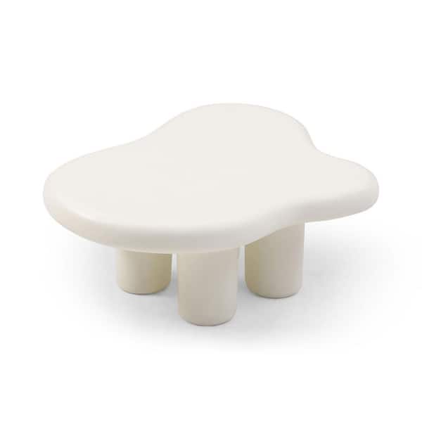 myhomore Cute Cream White Clouds Fiberglass Outdoor Coffee Table