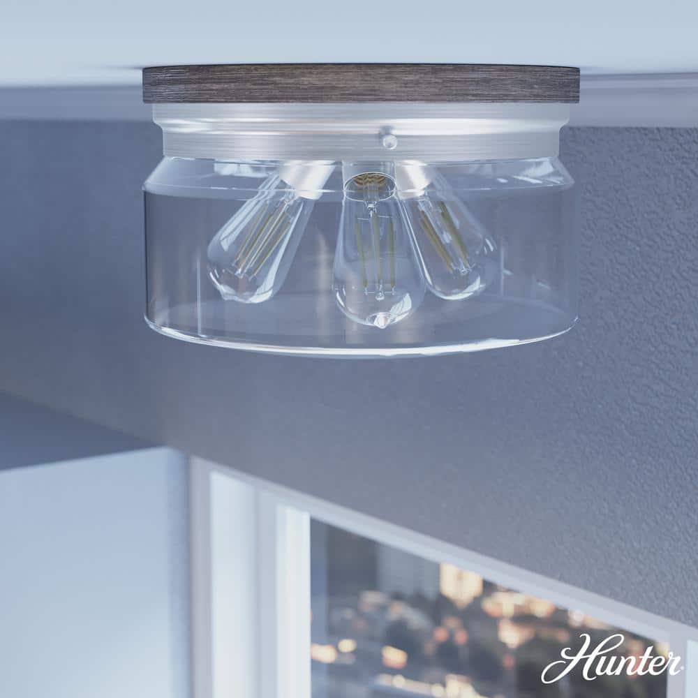 Devon Park 13 in. 3 Light Brushed Nickel Flush Mount Kitchen Light price history on PriceWatchPro