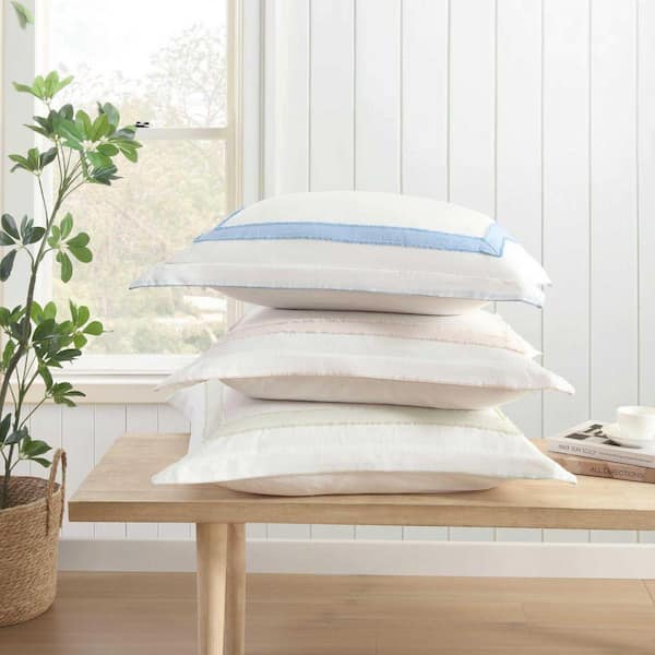 Laura Ashley Mila 1-Piece Pink Solid Cotton Blend European Sham