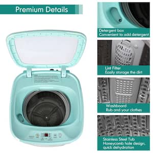 1 cu. ft. Full-Automatic High Efficiency Portable Top Load Washer with Child Lock in Green-UL Certified