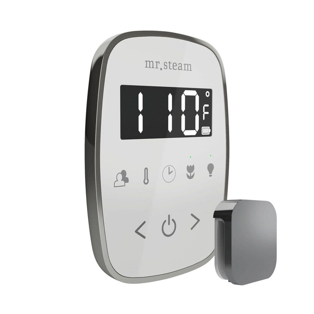 TempoFlex Steam Shower Control and Steamhead in White Brilliant Black