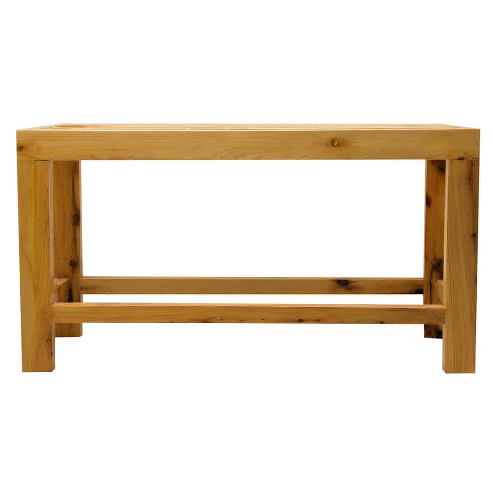 Natural Cedar Wood 26" Slated Single Person Bench