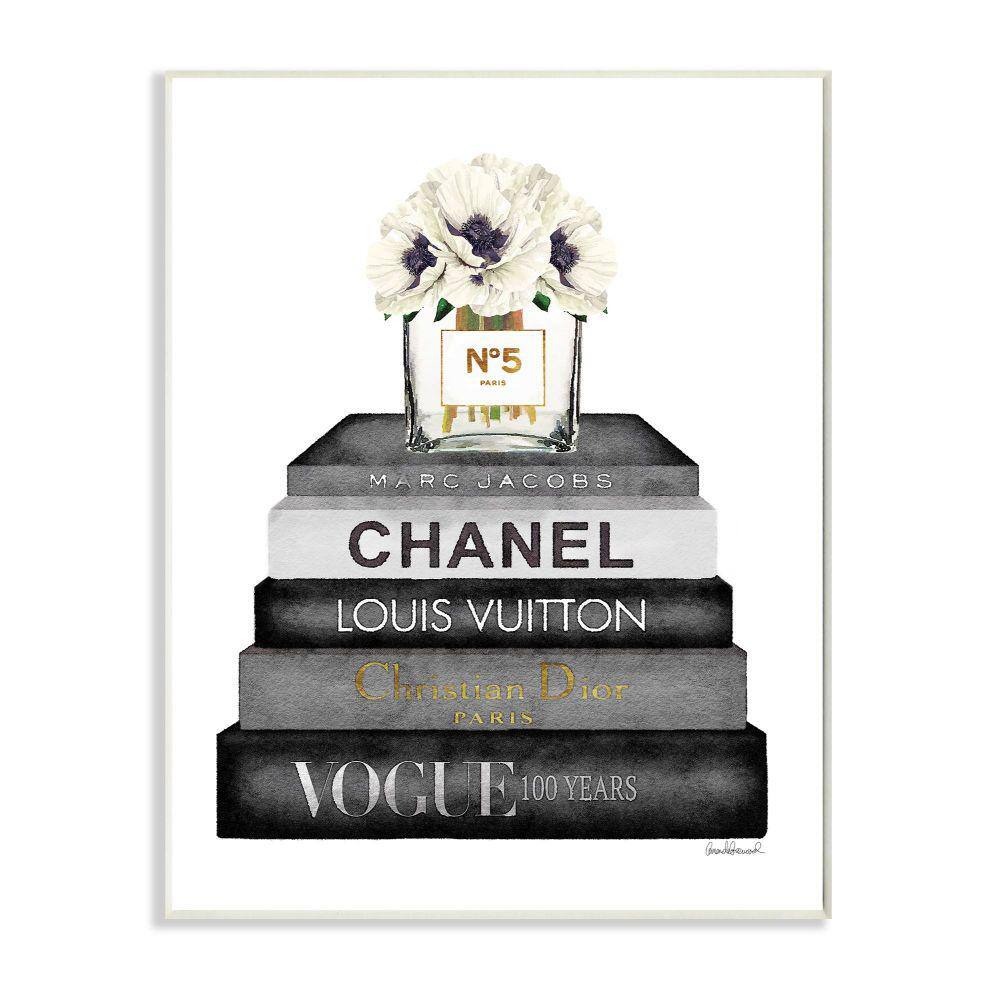 Glam Designer Bookstack with white flowers