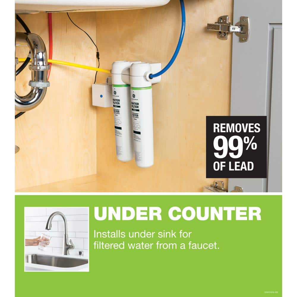GE Dual Flow Carbon Block Under Sink Water Filter Set
