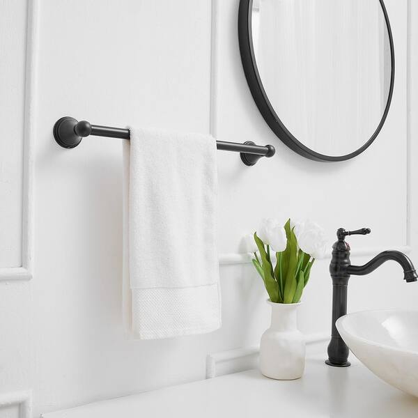 Modern Flat-End Brushed Nickel Bath Towel Bar 18 + Reviews