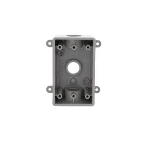 N3R Nonmetal Gray 1-Gang Weatherproof Electrical Box, 3 Outlets at 1/2-in. or 3/4-in., With Plugs and Bushings