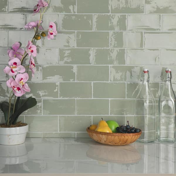 Chester Sage 3 in. x 6 in. Ceramic Wall Tile (5.72 sq. ft./Case)
