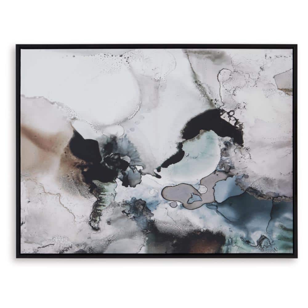 Large Abstract Black and Gray Canvas Wall Art