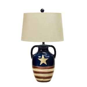26 in. Star Spangled Banner Flag Ceramic Table Lamp