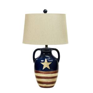 26 in. Star Spangled Banner Flag Ceramic Table Lamp