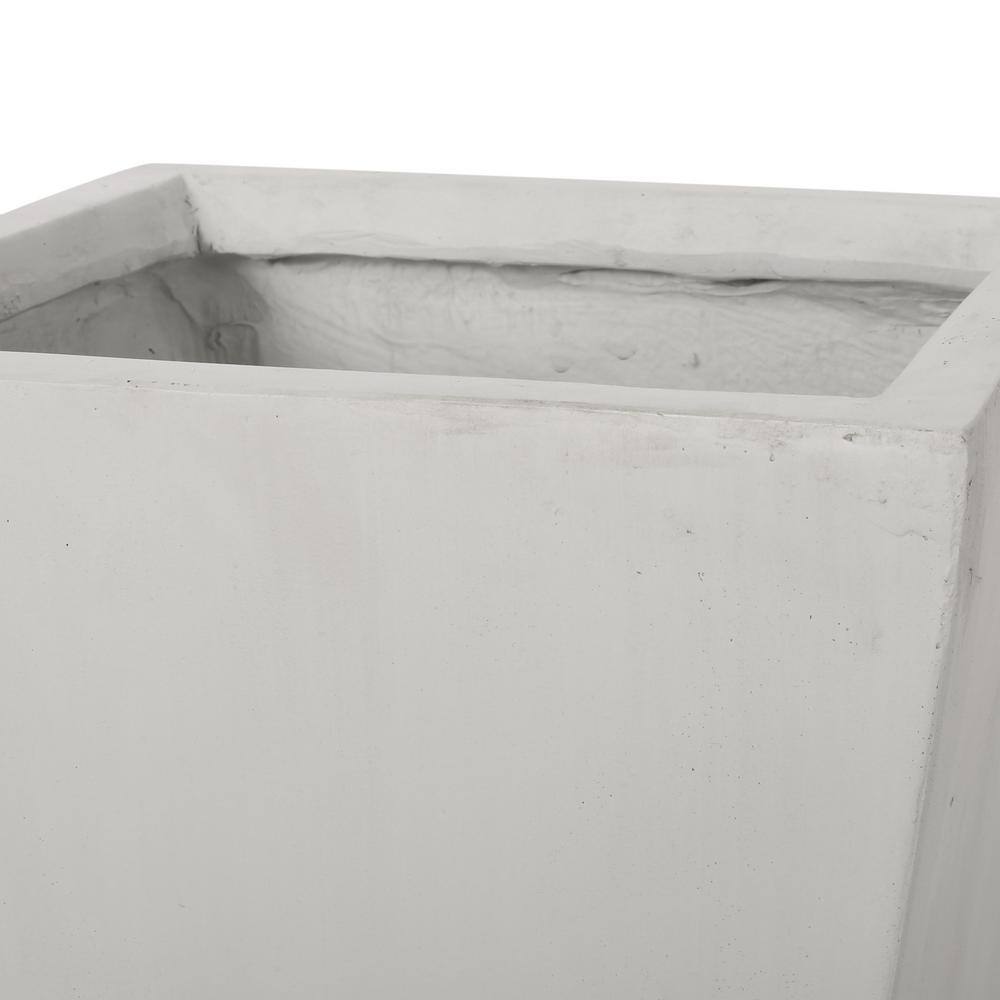 Matte White Cast Stone Tapered Outdoor Planter Set