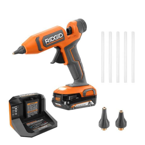 18V Cordless Professional High Temp Glue Gun Kit with 2.0 Ah Battery and Charger