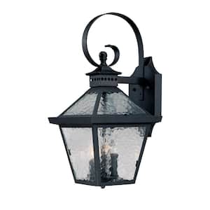 Bay Street Collection 3-Light Matte Black Outdoor Wall Lantern Sconce
