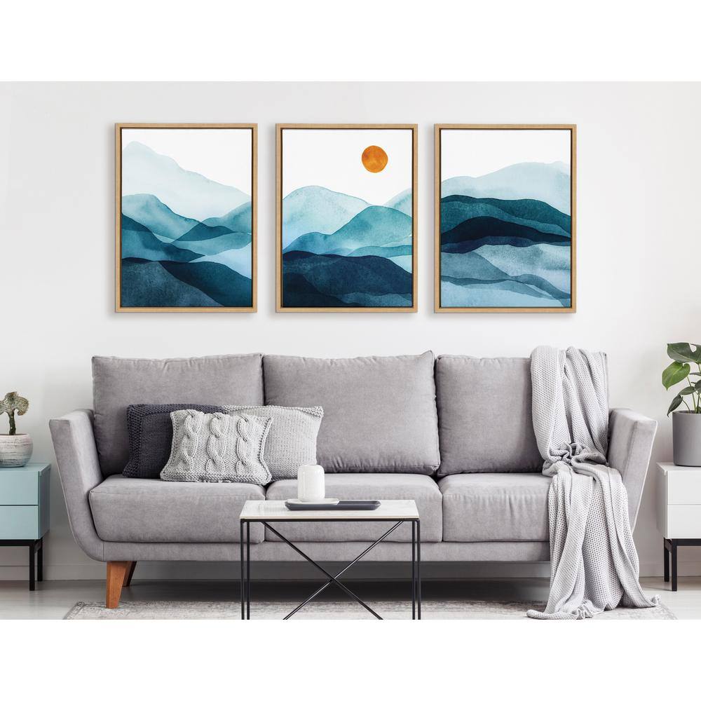 Sylvie Blue Mountain Range Abstract Canvas Art Set