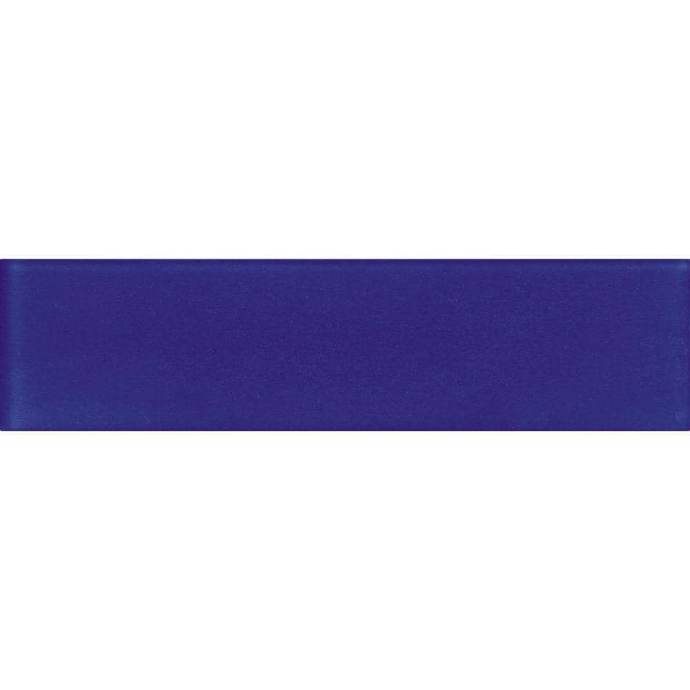 Apollo Tile Blue 3 in. x 12 in. Matte Glass Mosaic Tile Sample (0.25 sq