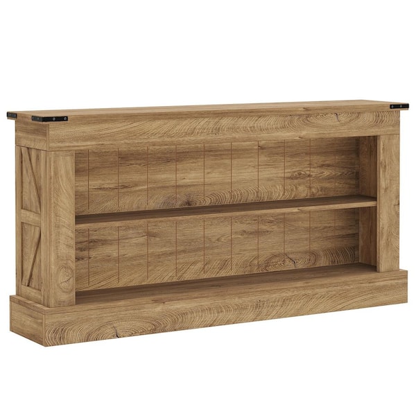 63 in. Brown Wood TV Stand Entertainment Center Fits TVs up to 55 to 65 in. with Open Storage for Living Room Bedroom