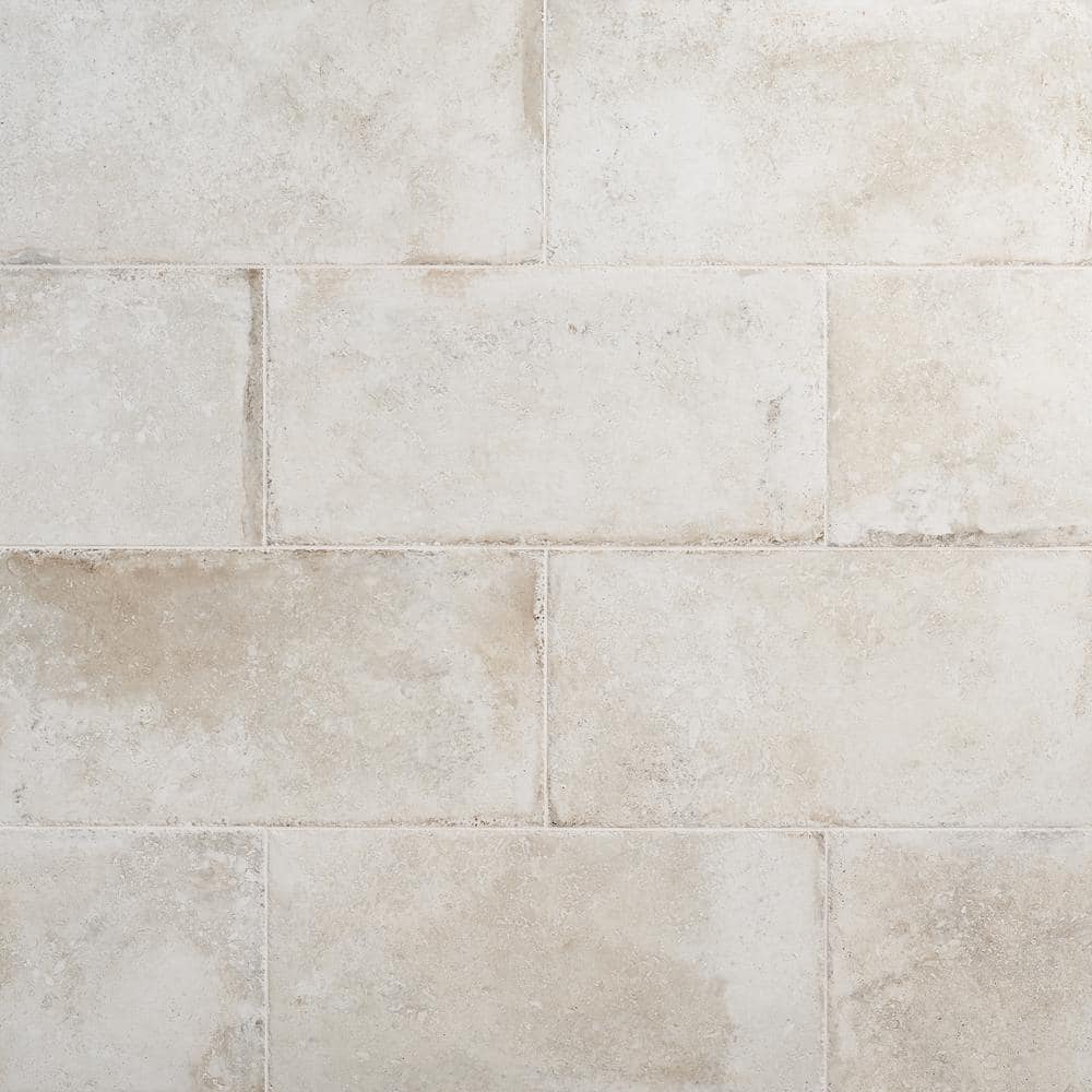Ravello 12" x 24" White Porcelain Stone Look Tile