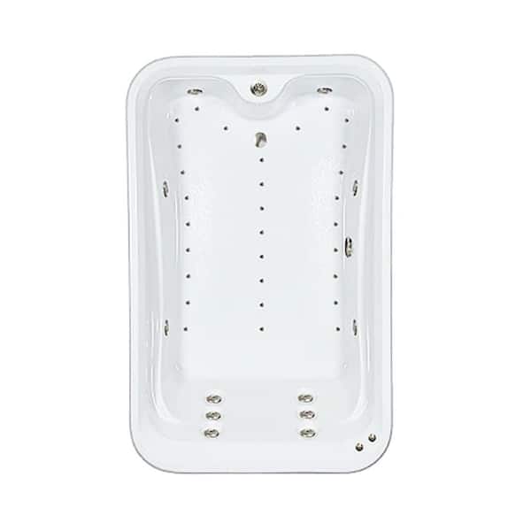 Comfortflo Premier 72 in. x 48 in. Acrylic Rectangular Drop-in Whirlpool and Air Bathtub with Reversible Drain in Biscuit