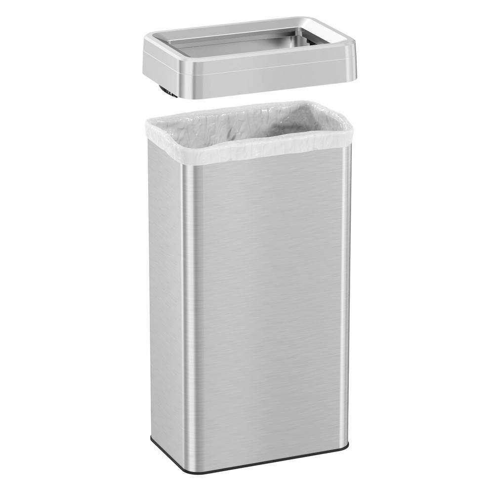 21 Gallon Silver Stainless Steel Touchless Trash Can