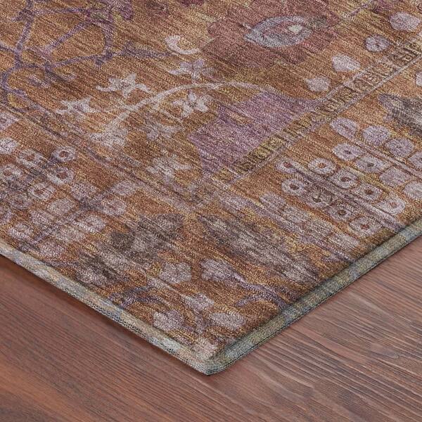 Mayfield Premium Machine Washable Abstract AMF2231 Copper 10 ft. x 14 ft. Area Rug