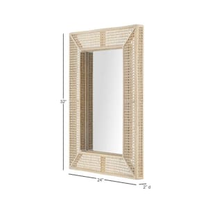 Medium Rectangle Natural Rattan and Cane Mirror (24 in. W x 32 in. H)