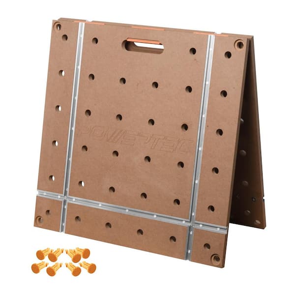 24 in. x 48 in. Arachni Flex Foldable/Portable Workbench Tabletop w/ Pre-drilled Dog Holes, T-Tracks, Quick-Insert Locks