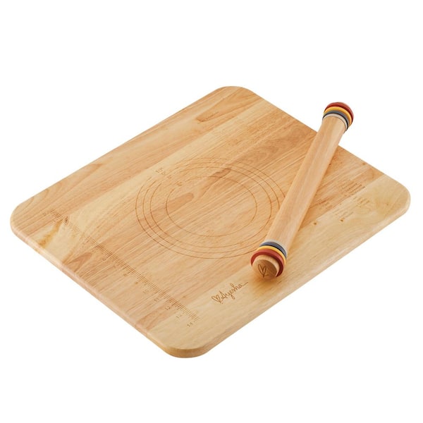 Ayesha Curry Pantryware Parawood 2-Piece Rolling Pin and Pie Board Set