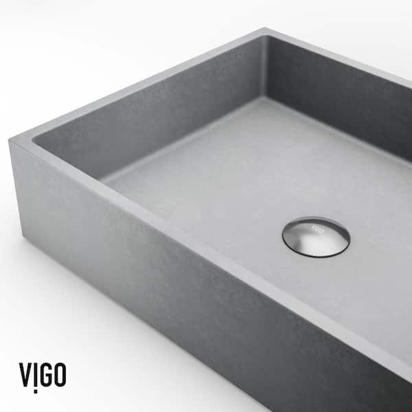 VIGO Coca Gothic Gray Concreto Stone 15 in. L x 19 in. W x 5 in. H