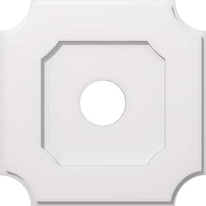 18 in. O.D. x 4 in. I.D. x 1 in. P Locke Architectural Grade PVC Contemporary Ceiling Medallion