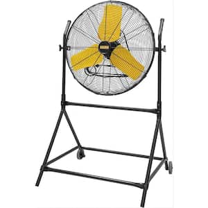 7900 CFM 24 in. Roll-About Tilt Stand Fan with Ball Bearing Powerful 2/5HP Motor, 9 ft. Power Cord, 180° Tilting