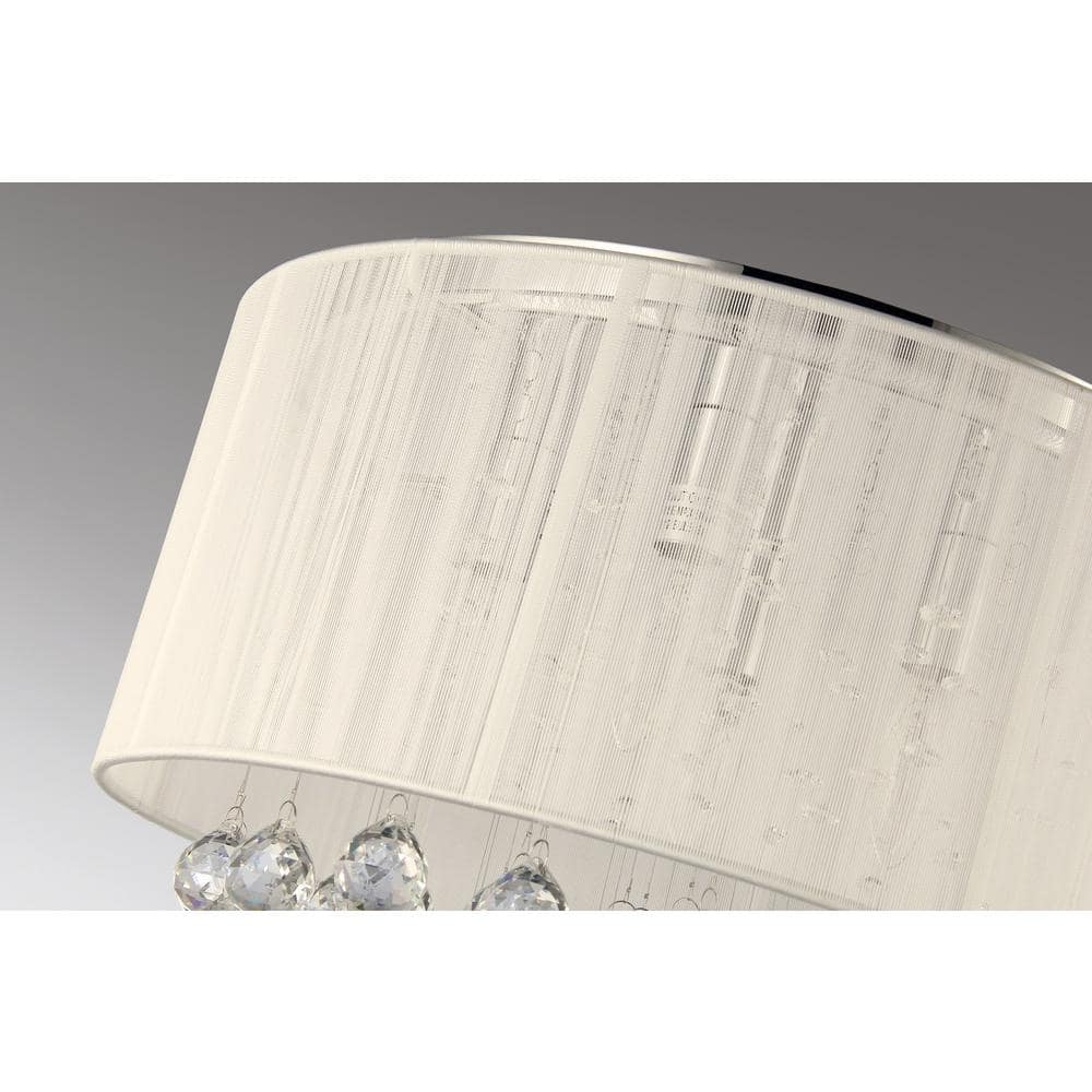 Glamorous Chrome 15'' Drum Shade Crystal Flush Mount Chandelier