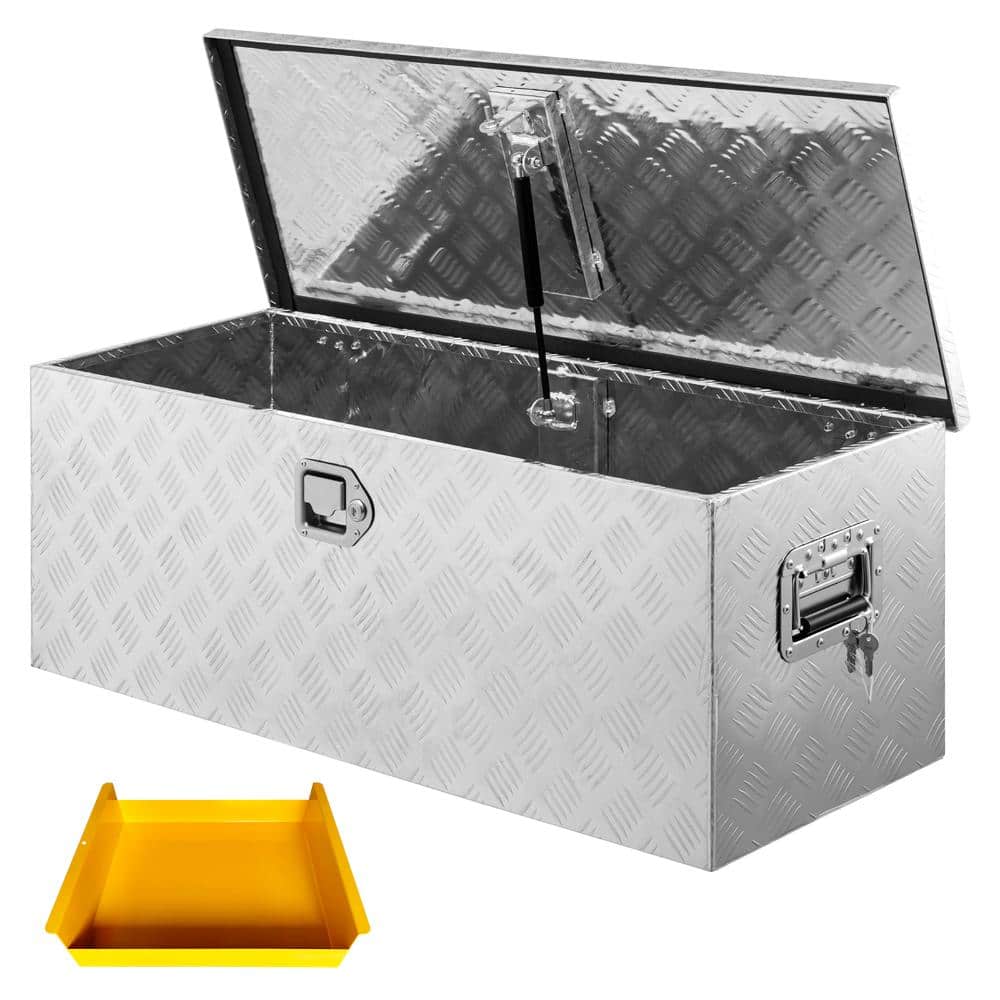 Heavy Duty Aluminum Truck Bed Tool Box with Diamond Plate, Lockable,Sliding Shelf,Side Handle, for Pickup, Trailer, RV price history on PriceWatchPro