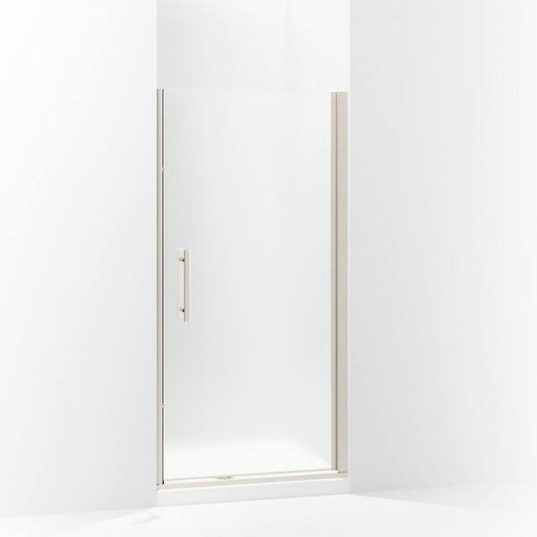 STERLING Finesse Peak 36 in. W x 67 in. H Pivot Frameless Shower Door in Nickel